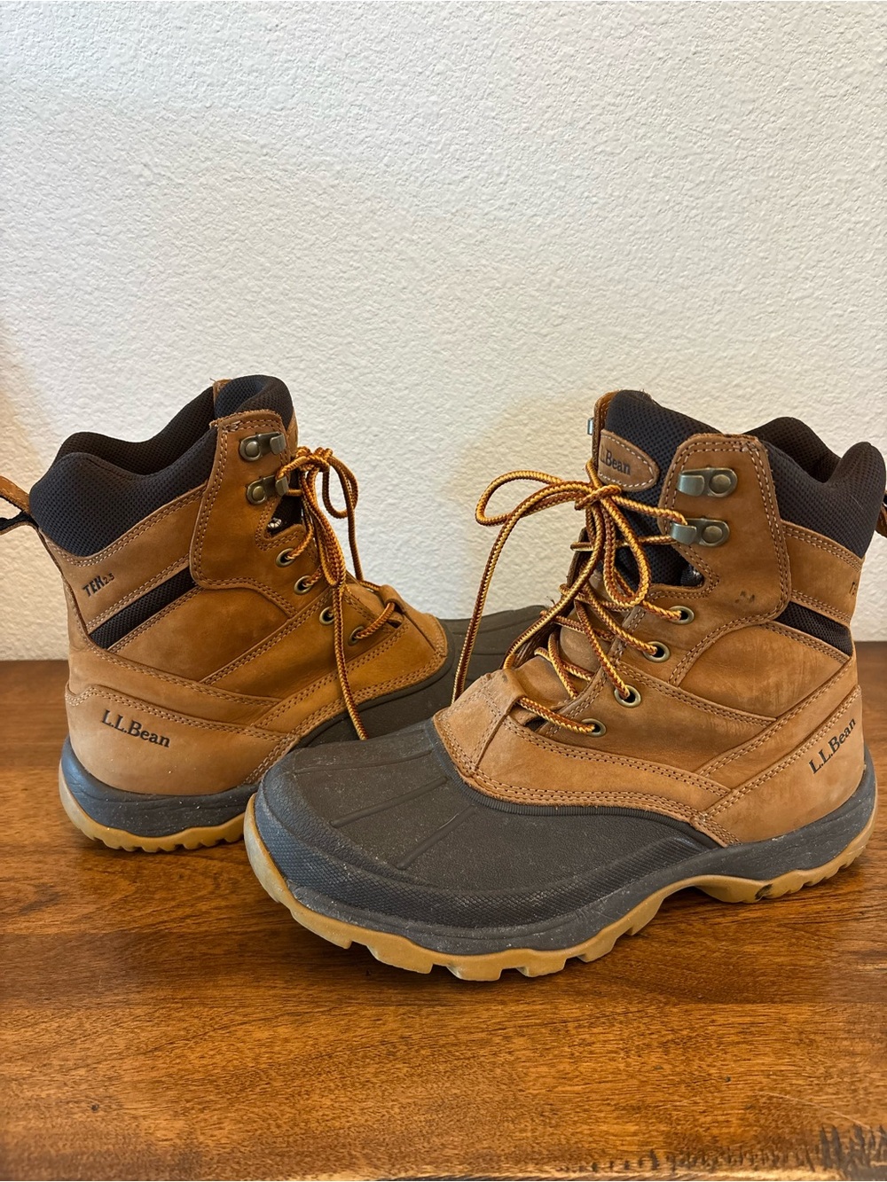 L.L. Bean Men's Brown and Black Waterproof Duck Boots - Picture 3 of 9